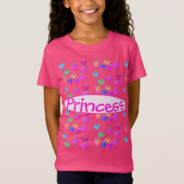 Ein hellrosa Prinzessin-Herz-T - Shirt (Vorderseite)