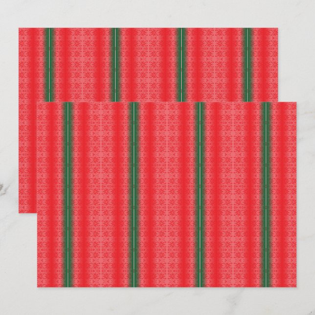 Ein hellroter Apfel sitzt auf einer schlichten, we Einladung (Vorne/Hinten)