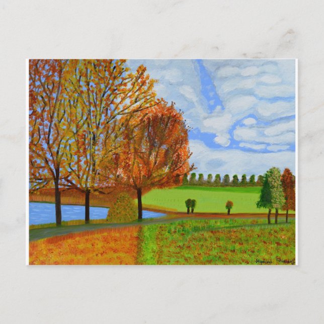 Ein Herbstspaziergang Postkarte (Vorderseite)