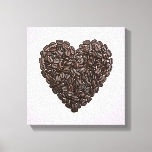 Ein Herz aus Kaffeebohnen Leinwanddruck (Vorderseite)
