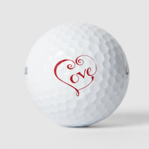 Ein Herz aus Liebe in Rot Golfball