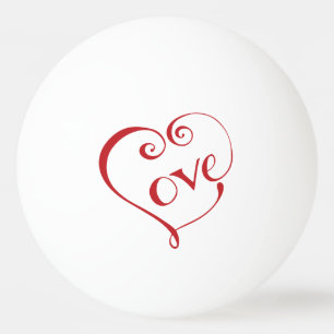 Ein Herz aus Liebe in Rot Tischtennisball