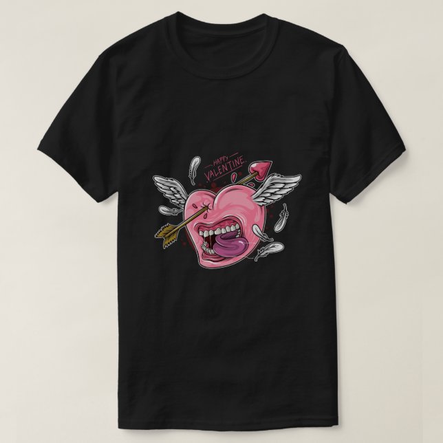 ein Herz der Liebe mit Lippen und Flügeln, die von T-Shirt (Design vorne)