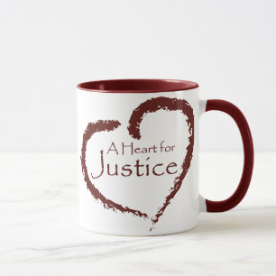Ein Herz für Gerechtigkeits-Tasse 15 Unze. Tasse