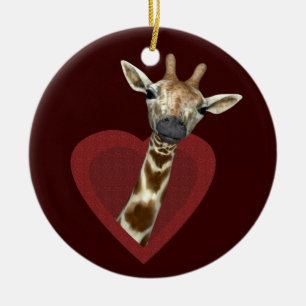 Ein Herz für Giraffen Keramikornament