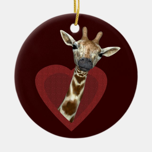 Ein Herz für Giraffen Keramikornament (Vorne)