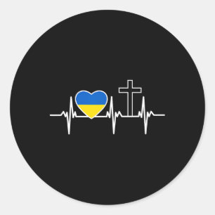 Ein Herz Für Jesus Und Die Ukraine - Christliche K Runder Aufkleber
