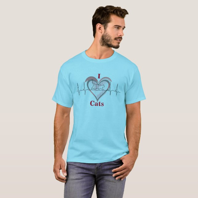 Ein Herz für Katzen T-Shirt (Vorne ganz)