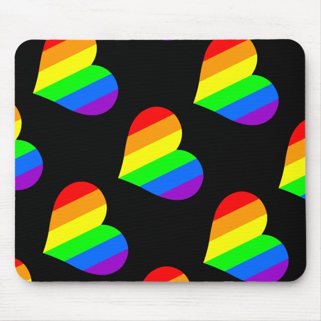 Ein Herz in Regenbogenfarben Mousepad (Vorne)