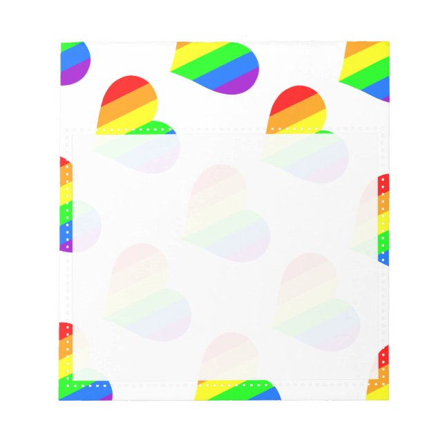 Ein Herz in Regenbogenfarben Notizblock (Vorderseite)