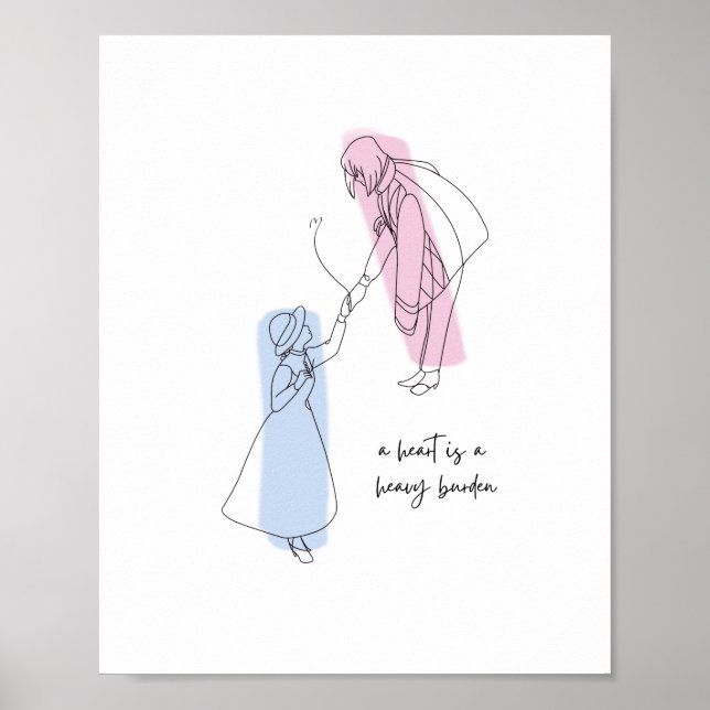 Ein Herz ist eine schwere Last minimaler Design Poster (Vorne)