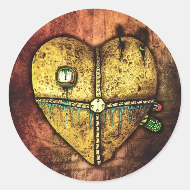 Ein Herz weniger gebrochen Gothic Art Stickers (Vorderseite)