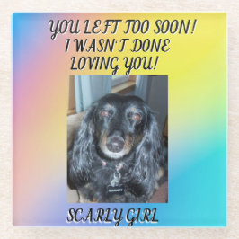 Ein herzlicher Hund-Gedenkstätte 1 Foto Moderner S Glasuntersetzer