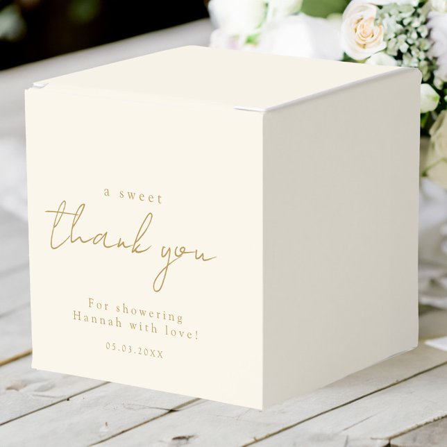 Ein herzliches Dankeschön! Minimal, luxuriös, Brau Geschenkschachtel (A sweet thank you! Minimal, luxury, bridal shower Favor Boxes)