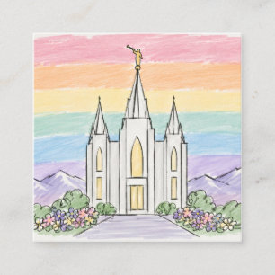 Ein himmlischer Ort des Friedens Schöner LDS-Tem Quadratische Visitenkarte