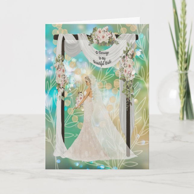 Ein Hinweis an die Braut von Husband am Hochzeitst Karte (Vorderseite)