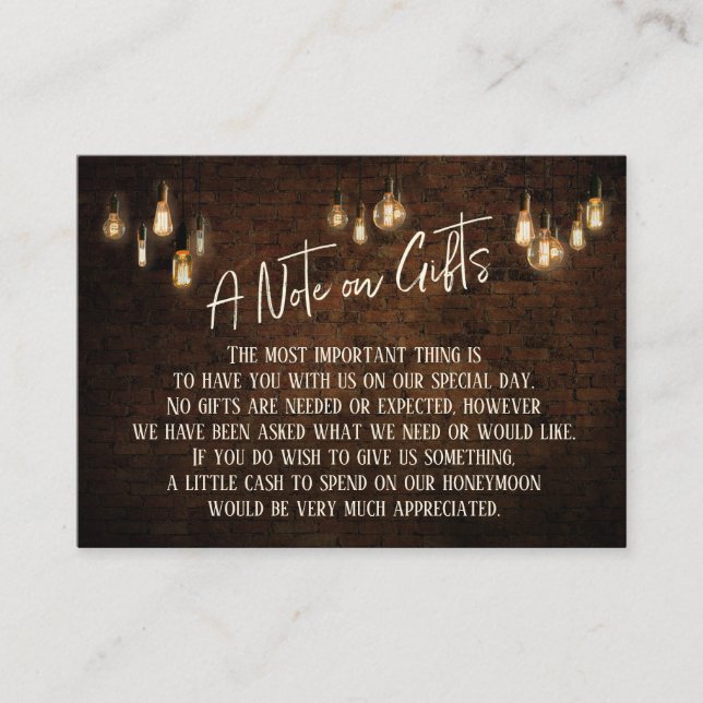 Ein Hinweis auf Geschenke Dunkle Steine & warme Ed Begleitkarte (Vorderseite)