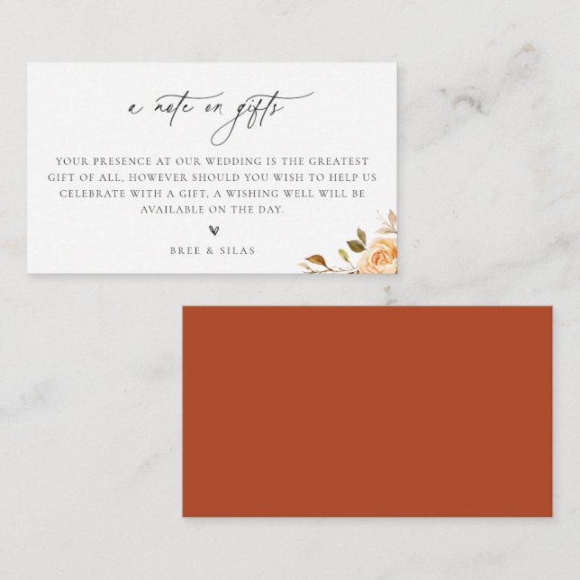 Ein Hinweis auf Geschenke Fall Blumenzwiebelkarte Begleitkarte (Vorne/Hinten)