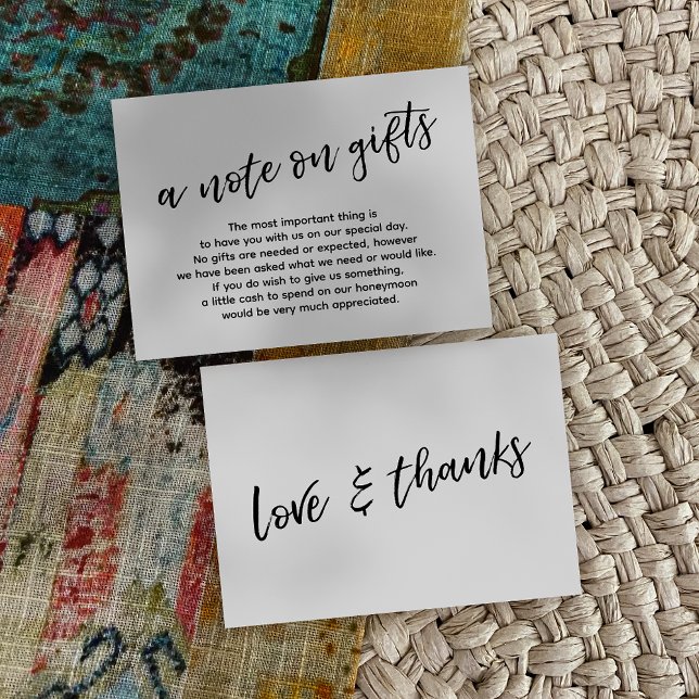 Ein Hinweis auf Geschenke Lässige Handschrift Hoch Begleitkarte (Von Creator hochgeladen)