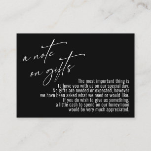 Ein Hinweis auf Geschenke Moderne Handschrift Hoch Begleitkarte
