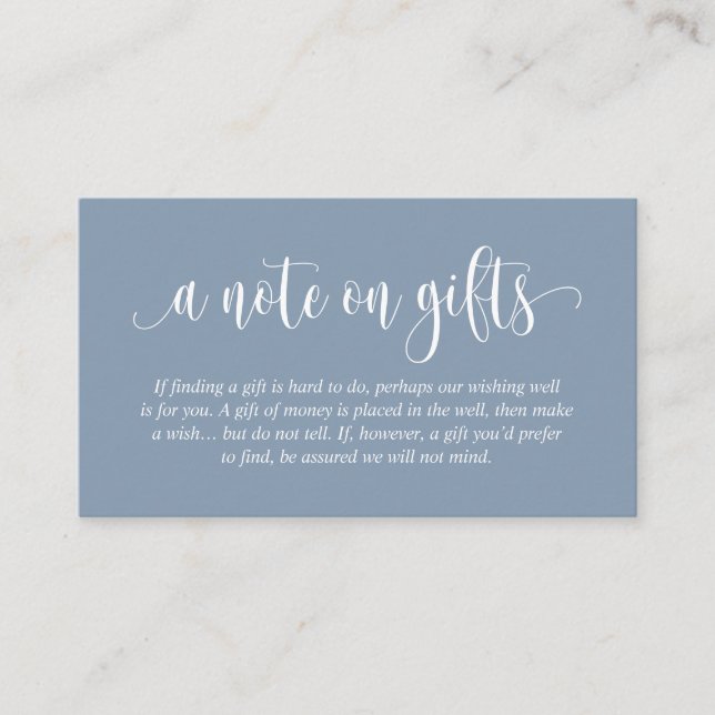 Ein Hinweis auf Hochzeitsgeschenke, moderne, elega Begleitkarte (Vorderseite)