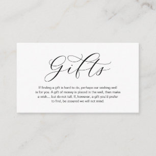 Ein Hinweis auf Hochzeitsgeschenke, schöne Eleganz Begleitkarte