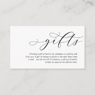 Ein Hinweis auf Hochzeitsgeschenke, schöne Eleganz Begleitkarte
