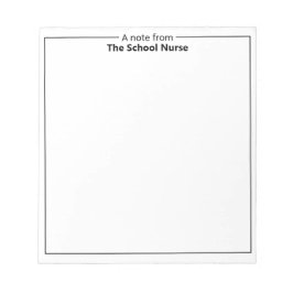 Ein Hinweis aus dem Schulkrankenmerkmal Notizblock