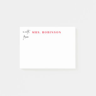 Ein Hinweis aus dem Stift des Lehrers Post-it Klebezettel