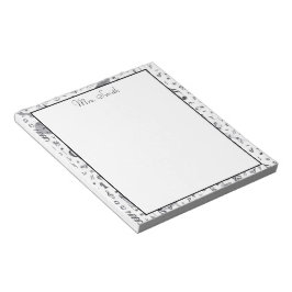 Ein Hinweis aus der Vintagen Musiknote Schwarz/Wei Notizblock