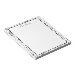 Ein Hinweis aus der Vintagen Musiknote Schwarz/Wei Notizblock