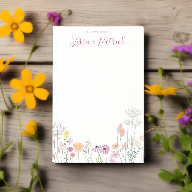 Ein Hinweis aus Personalisierten Wildblumen Stickn Post-it Klebezettel (Personalized Wildflowers Post It Notes 🌺🌼)