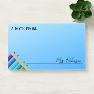 Ein Hinweis des Lehrers Boho Rainbow Pencil Note Post-it Klebezettel