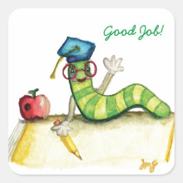 Ein Hinweis des Lehrers Quadratischer Aufkleber