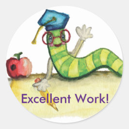 Ein Hinweis des Lehrers Runder Aufkleber