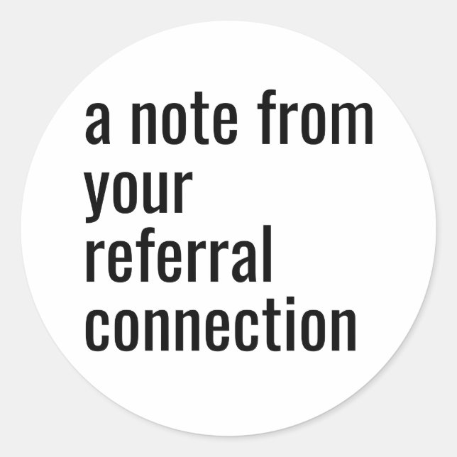 "Ein Hinweis von..." Briefumschlag (B&W) Runder Aufkleber (Vorderseite)