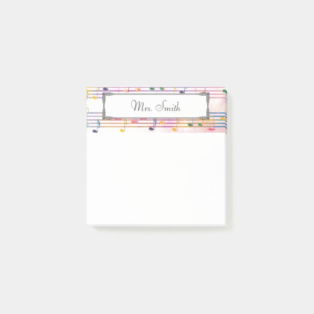 Ein Hinweis von einem Musiker aus farbenfroher Mus Post-it Klebezettel (Vorderseite)