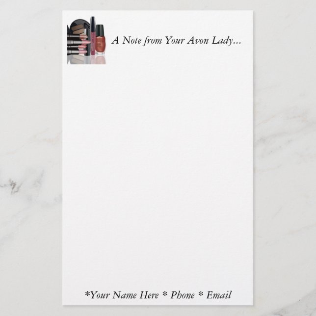 Ein Hinweis von Ihrer Avon Lady Stationary Briefpapier (Vorderseite)
