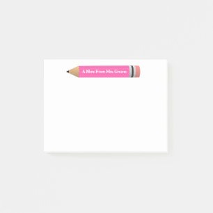 Ein Hinweis von Lehrer Pink Stift Post Notiz