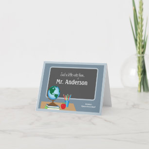 Ein Hinweis von Lehrerin Chalkboard Globe