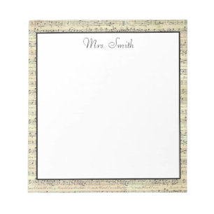 Ein Hinweis von Musiker aus der Vintagen Musiknote Notizblock