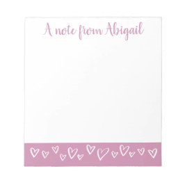 Ein Hinweis von Personalisiert Stationery Hearts L Notizblock