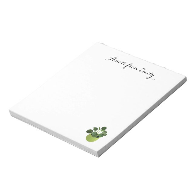 Ein Hinweis von Pilea Peperomioides Notizblock (Rotiert)