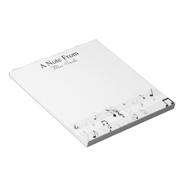 Ein Hinweis von Whimsical Musiknote Musician Notizblock (angewinkelt)