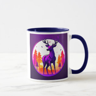Ein Hirsch in einer Herbstlandschaft. Tasse