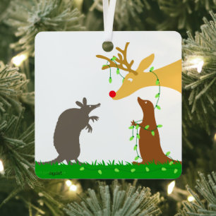 Ein Hirsch-Weihnachtsschmuck Ornament Aus Metall