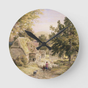 Ein Hof nahe Prinzen Risborough, 1845/6 (w/c an Runde Wanduhr