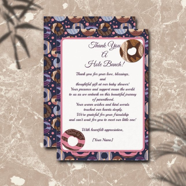 Ein Hole Bunch Donut Lila Baby Girl Dusche Dankeskarte (Von Creator hochgeladen)