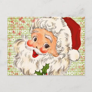 Ein holly, fröhlicher Apfelwangiger Weihnachtsmann Feiertagspostkarte