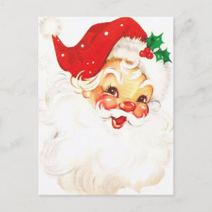 Ein holly, fröhlicher Apfelwangiger Weihnachtsmann Postkarte